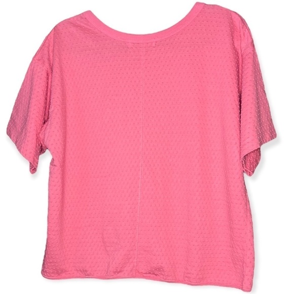 Amanda Scott| Sherbet Pink Short Boxy Knit Tee Textured Dot Short Sleeves 38/M - Picture 2 of 4